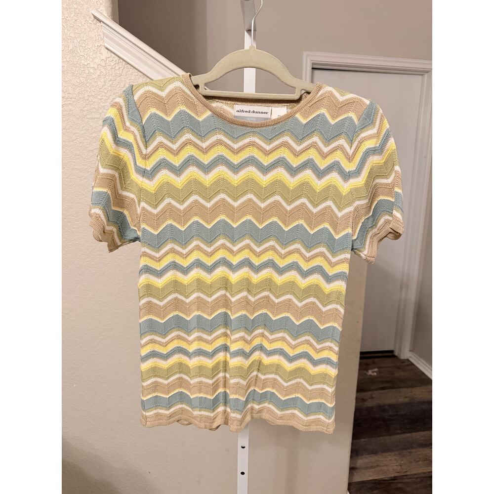 Alfred Dunner Vintage Petite Striped Blouse Size Small